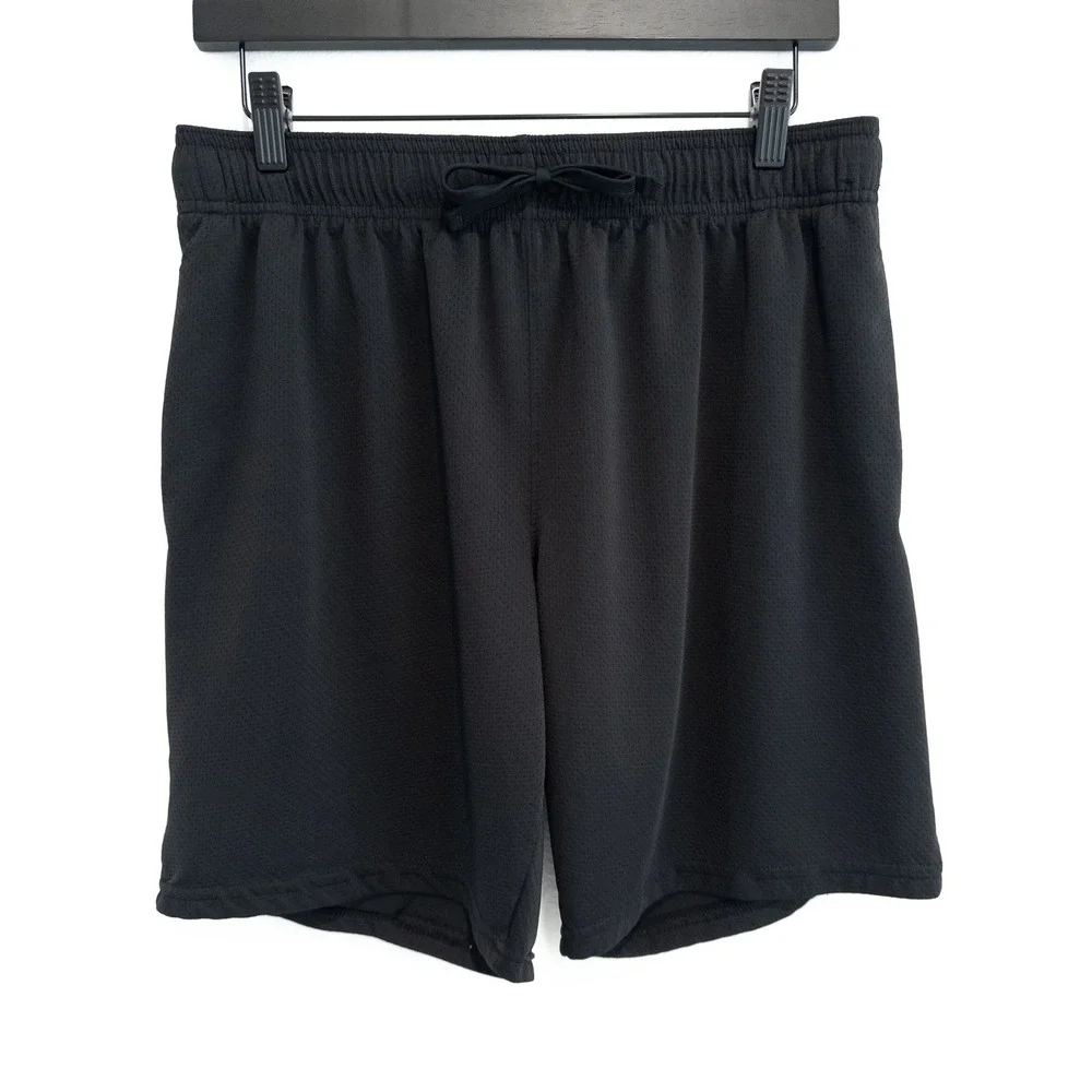 Athletic Works Basketball Shorts Mens Medium Black Mesh Drawstring Activewear
